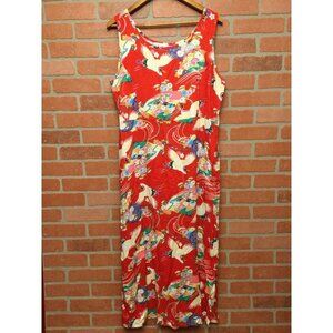Vintage Dressing Clio Sleeveless Maxi Dress Women's Multicolor Size L Birds